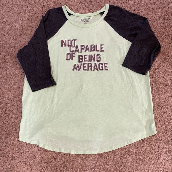 torrid Tops - Torrid Baseball Tee - Super Soft Slub Not Average Green & Grey Size 3X